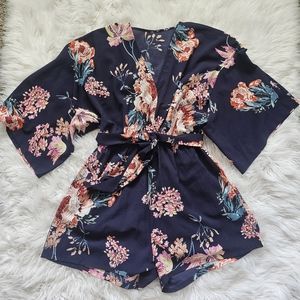 Floral Romper with stretch waist